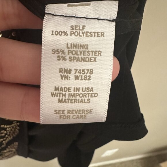 VTG Cache $198 Cocktail Dress Black Gold Snake Party Beaded Studded Y2K Blouson - Picture 7 of 9